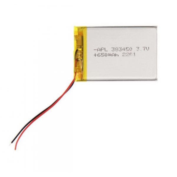 Επαναφορτιζόμενη μπαταρία 1 τεμάχιο τύπου Li-po 383450 3.7V 650mAh